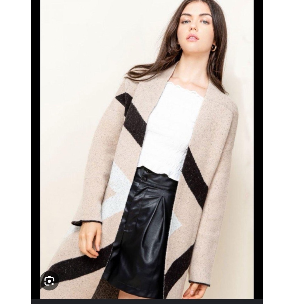 THML READY, SET, STRIPE OPEN FRONT CARDIGAN NWT S… - image 2